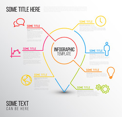 Poster - Vector Infographic report location template made from lines and icons