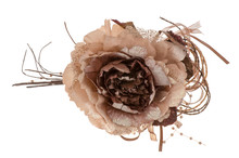 Decorative  Christmas Artificial Brown Flower Isolated.
