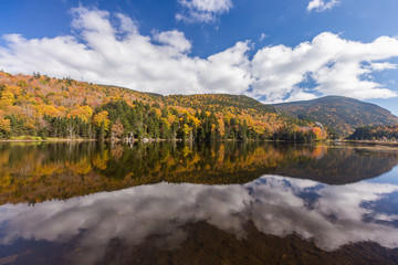 Wall Mural - Colorful Autumn landscape and reflection in White mountain National park