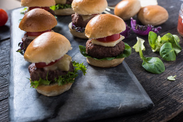 homemade mini beef burgers