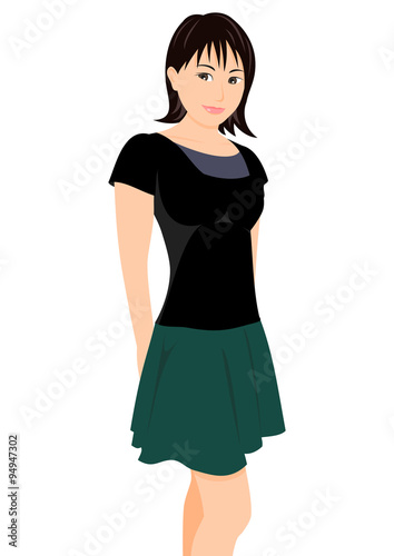 後ろで手を組むスカートの女性 Stock Illustration Adobe Stock 後ろで手を組むスカートの女性 Stock Illustration Adobe Stock