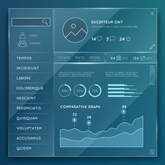Poster - glass website elements templates vector set