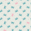 Crab seamless pattern.Seamless pattern can be used for wallpaper, pattern fills, web page background,surface textures. Vector illustration