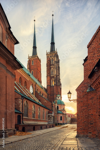 Obraz w ramie Wroclaw Tumski Island Church