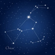 Orion constellation at starry night sky 