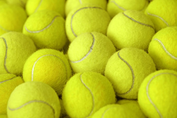 pile of tennis ball as sport background