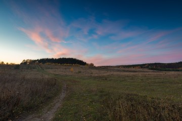 Poster - Beautiful autumnal sunset landscape