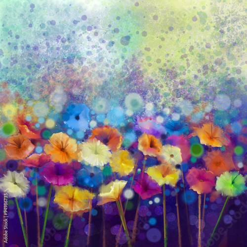 Cuadros en Lienzo Pintura a la acuarela floral abstracto