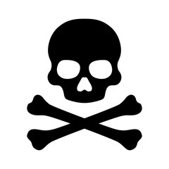 Crossbones and skull death flat vector icon for apps and games