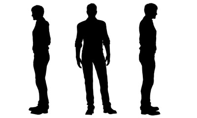 Wall Mural - silhouettes of a men