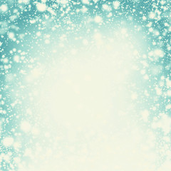 Wall Mural - Snow Christmas Abstract Background - Festive lights, snowflakes