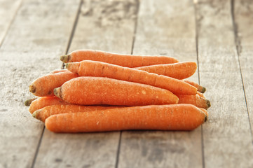 Carrot on a wooden table