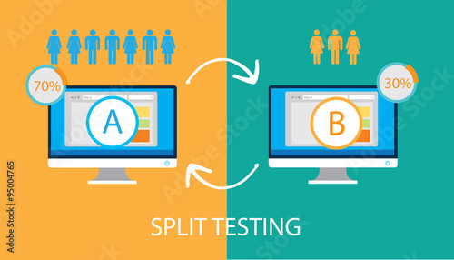Cuadros en Lienzo A/B Test Split Testing A-B comparison Concept with desktop icon