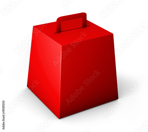 Package Red Box Traditional Italian Christmas Cake Panettone And