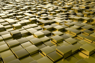 Wall Mural - golden metallic cubes