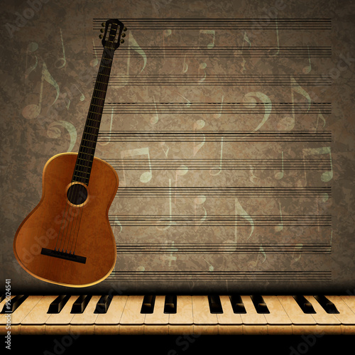 Dekoracja na wymiar  tlo-muzyczne-klawisze-gitary-i-pianina