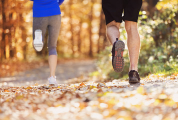 Beautiful couple running