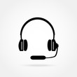 © Basthamp - Headphones with a microphone headset icon