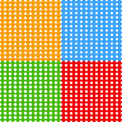 Aufkleber - Set of repeatable patterns with triangle, circle, octagon and sq