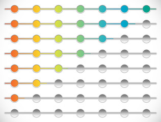 Aufkleber - Horizontal progress, loading bars. Steps, phases, progression.