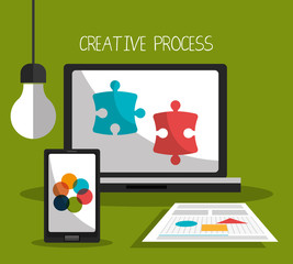 Creative process design with colorful icons