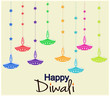 Happy Diwali Greeting Card or Background. Vector Illustration.