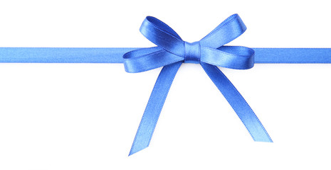 Wall Mural - Dark blue ribbon bow isolated on white