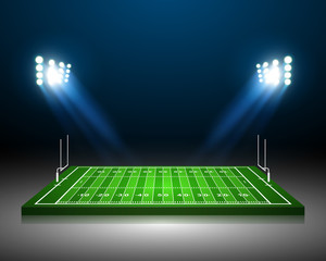 Wall Mural - American Football field, vector