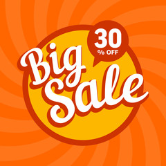 Wall Mural - Big sale of 30 percent. Vector background.