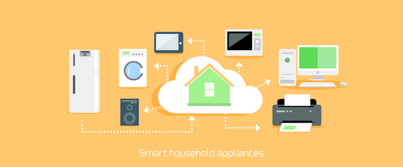 Poster - Smart Household Appliances Icon Flat Design