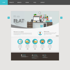 Fototapete - modern flat website template design vector