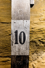 Number 10 on wooden post