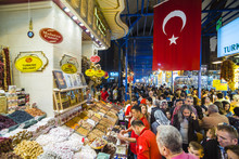 Grand Bazaar (Kapali Carsi), The Largest Market In Istanbul, Turkey
