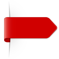 Wall Mural - Long red arrow sticker with shadow & space for text