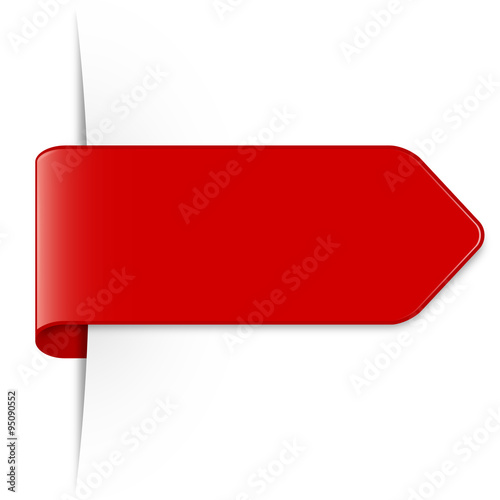 Fotografie, Obraz Long red arrow sticker with shadow & space for text