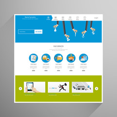 Wall Mural - website template design in editable vector format