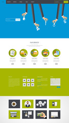 Wall Mural - website template design in editable vector format