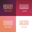 Vector set of logo design elements and signs for wine