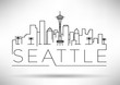 Linear Seattle City Silhouette with Typographic Design