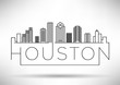 Linear Houston City Silhouette with Typographic Design