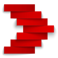 Aufkleber - Red paper stripe banners arrow on white background