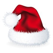 Realistic red Santa Claus hat with shadow