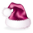 Realistic pink Santa Claus hat with shadow