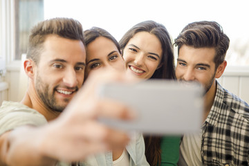 Wall Mural - A selfie with friends