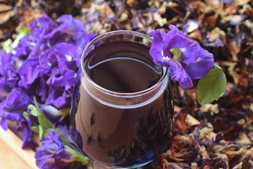 Anchan flowers water and fresh anchan flowers purple.