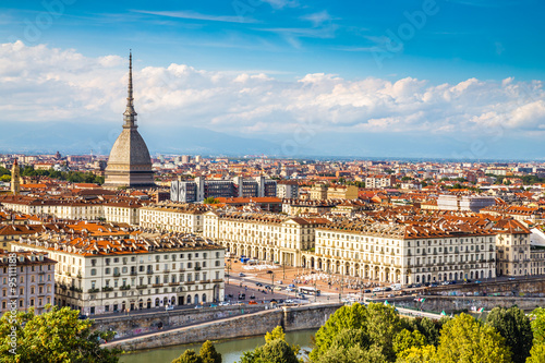 Fotomural View of Turin centre with Mole Antonelliana-Italy