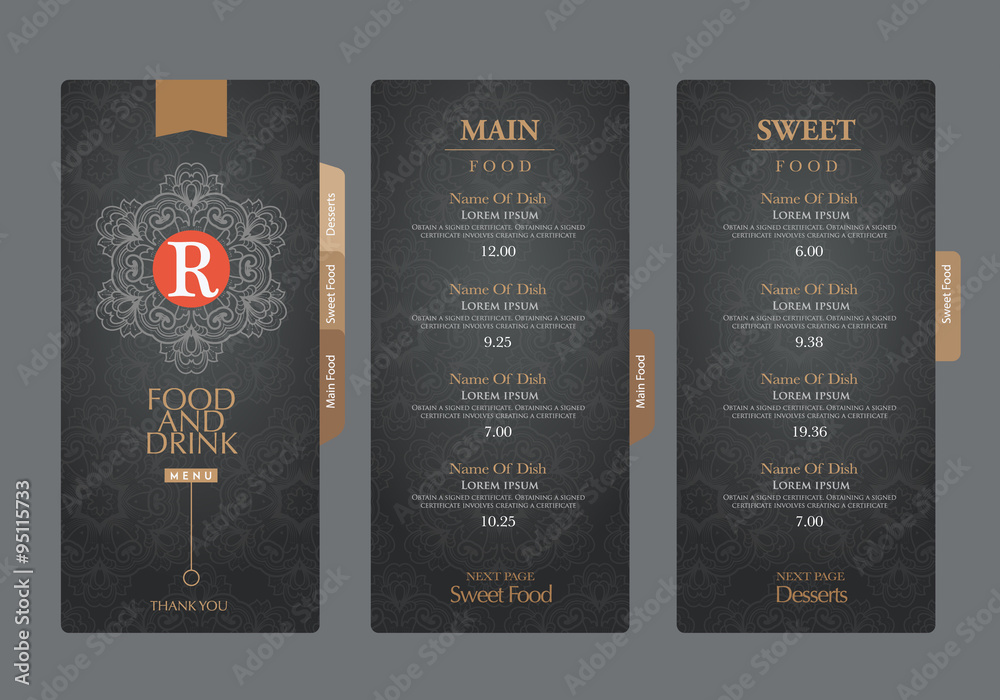 vector restaurant menu template. Stock Vector | Adobe Stock