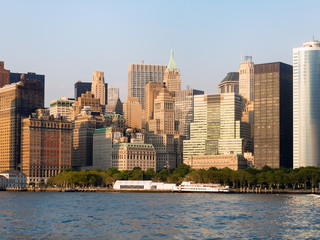  Battery Park and the lower Manhattan Skyline in New York