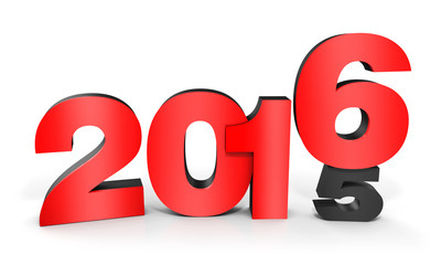 3d happy new year 2016 text