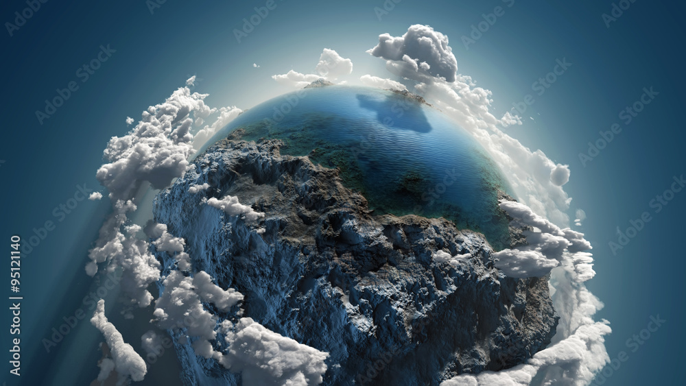 Cloud earth in space - obrazy, fototapety, plakaty 